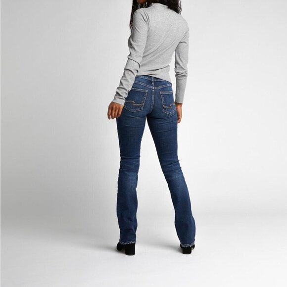 SILVER Jeans Aiko Slim Boot Mid Dark Wash Size  25 - Picture 2 of 10